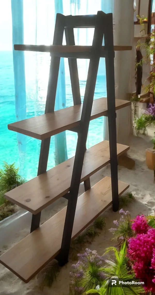 a frame ladder style shelving