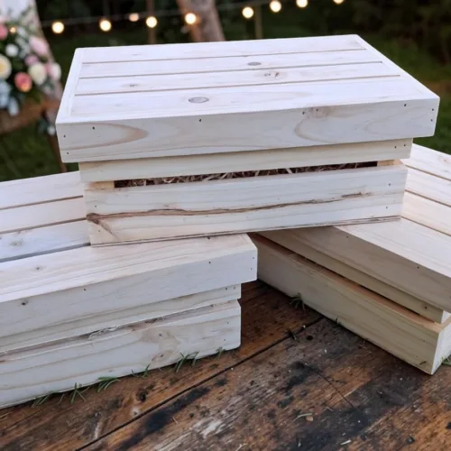 wooden gift box with lid