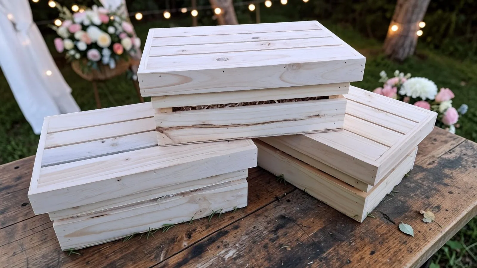 wooden gift box with lid