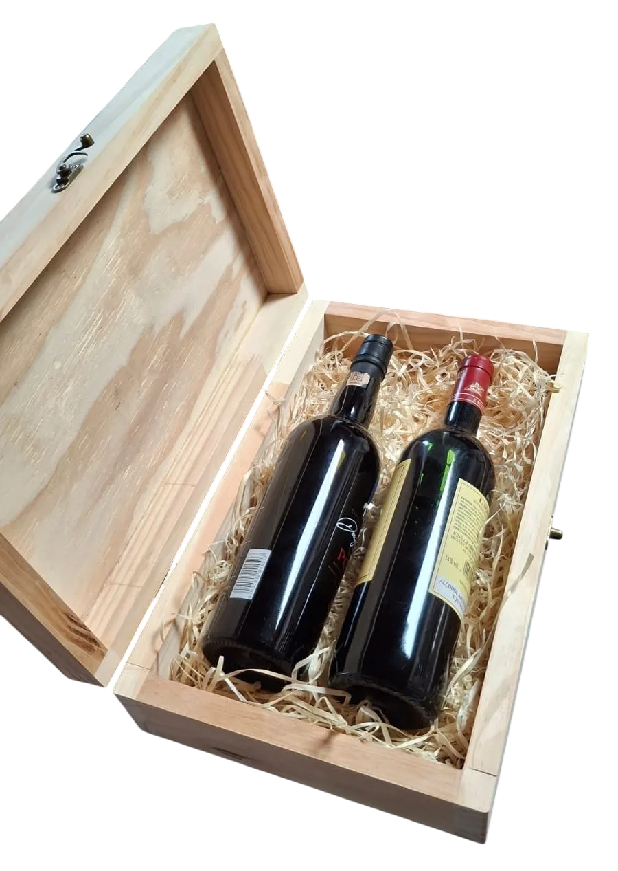wine gift box with hinged lid
